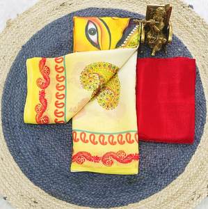 Trendy Digital Print Lino Saree Estilo Casual para Fiestas y Graduaciones - Product Image 3