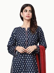 Akistered akistani tylish, se puede lavar, 3 piezas de césped bordado cosido indio Salwar kameez listo para usar - Product Image 5