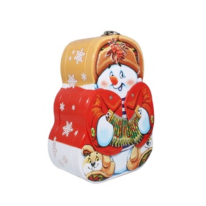 Latas Navideñas con Forma de Muñeco de Nieve, con Tapas, Aptas para Alimentos, Impresión Personalizada, Suministro ODM, Recuerdos para Fiestas de Navidad, Almacenamiento de Golosinas - Product Image 4