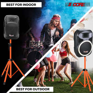 5 Core Speaker Stand Tripod Pair Heavy Duty Adjustable 72" Universal Mount for PA DJ Studio w <b>Bag</b> - Product Image 4