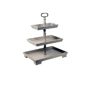 Présentoir en métal à 2 niveaux en bois et fer galvanisé pour les mariages et les fêtes d'anniversaire Supports de service de gâteau élégants - Product Image 2