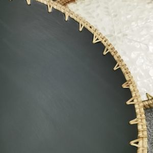 Bandeja de servicio de ratán de madera de estilo vietnamita más nuevo, pantalla con forma de perla madre para café, pan, comida, decoración de almacenamiento de ratán de madera - Product Image 4