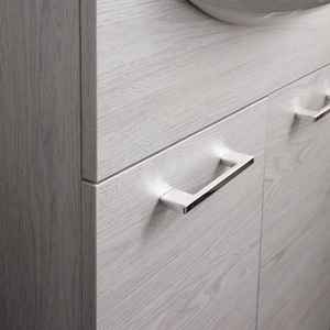 Mueble de Baño Ravenna de 65 cm, Resistente, con Lavabo y Encimera de Roble Blanco, Patas Cromadas, Estilo Contemporáneo - Product Image 4