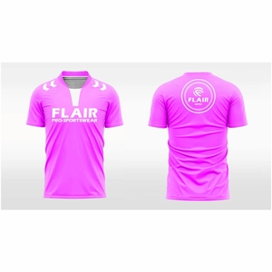 เสื้อฟุตบอลผ้าโพลีเอสเตอร์สำหรับ100% เสื้อฟุตบอลแบบตัดอัตโนมัติด้านหน้าสั้นระบายอากาศได้ดี - Product Image 3