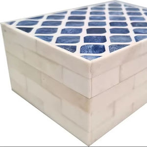 Caja de joyería de almacenamiento con incrustaciones de hueso de alta calidad hecha a mano, forma de rectángulo, cuadrado, superventas para decoración del hogar, cuerno, almacenamiento de joyas - Product Image 1