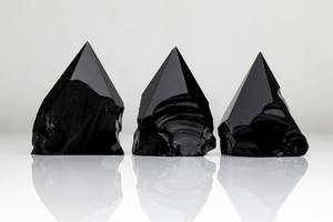 Torre de Cristal de Obsidiana Negra Natural en Bruto, Cristal Pulido, Piedra Preciosa de Obsidiana Negra, Patrón de Ágata, Estilo Chakra Curativo - Product Image 2