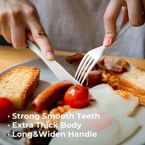 Biocean Couteau jetable en plastique blanc mini biodégradable résistant 7,4 pouces - 600/paquet - Product Image 2