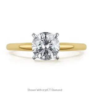 Best Selling Round Lab Grown Diamond Solitaire With Two Tone Ring 18KSolid Gold Engagement Ring IGI Certified Ring