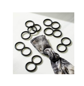 Porte-rond de serviette en métal noir 16 pièces fabriqué à la main meilleure vente rond de serviette moderne pour décor de table à manger - Product Image 1