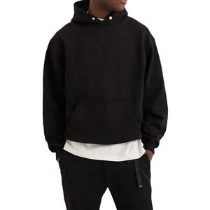 Sudadera con Capucha Francesa Lisa para Hombre, Sudadera de Algodón Grueso, Logotipo Personalizado, Corte Holgado, Sudadera con Botones a Presión - Product Image 3