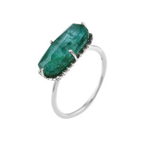 Handmade 925 Sterling Silver Ring Charming New Styles with Prong Setting <b>Green</b> Crystal Doublet Gemstone - Product Image 3