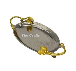 Plateau de service alimentaire en aluminium de dernière génération avec une qualité supérieure, forme ovale, plateau de service pour le thé et le café, pour une utilisation en cuisine - Product Image 5