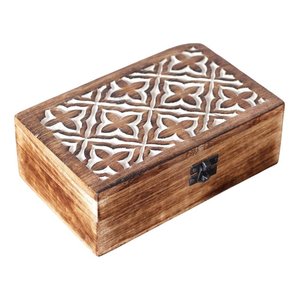 Caja de Madera Tallada a Mano con Mandala, Caja de Almacenamiento de Joyas de Estilo Moderno, Organizador Decorativo para Regalos, Decoración del Hogar - Product Image 4