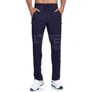 Pantalones de chándal informales de entrenamiento para hombre, pantalones de chándal holgados teñidos lisos de lona con parte inferior abierta, pantalones de salón ligeros rectos - Product Image 2