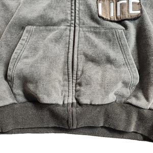 Sudadera con Capucha para Hombre, Diseño Desgastado, Bordada, Lavado Ácido, Transpirable, con Cierre, Personalizable, Gruesa, 100% Algodón Terry, Fabricantes OEM - Product Image 2