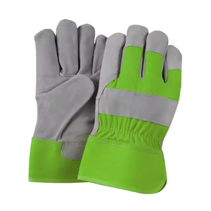 Venta al por mayor de fábrica Guantes de seguridad laboral industrial de cuero de vaca de doble palma Protección de trabajo de soldadura al aire libre mejorada 2025 - Product Image 5