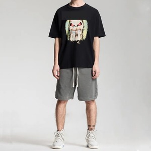 Pantalones cortos de algodón de mezclilla con cordón personalizado lavado ácido para hombre - Product Image 4