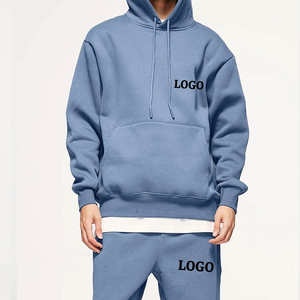 Survêtement uni 100% coton pour hommes, plusieurs couleurs brodées, coupe ample, prix bon marché pour l'hiver - Product Image 5