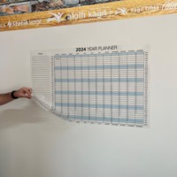 Planificateur annuel effaçable à sec 2024, modèle 4, calendrier mural réutilisable, tableau de planification effaçable et inscriptible pour le bureau, la maison et l'école, en PET