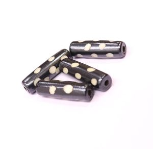 Perles de tuyau à pois en os noir 7x25mm faites à la main fournitures de fabrication de bijoux uniques pour les fêtes de Style classique pendentifs de mode breloques - Product Image 3