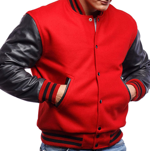 Vestes d'université pour hommes de grande taille Logo personnalisé Veste de baseball d'université Letterman unie pour hommes - Product Image 3