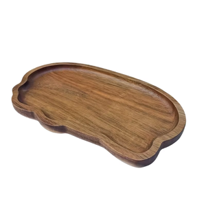Colección de platos de madera natural Platos de madera para comedor rústico de artesanía creciente - Product Image 1