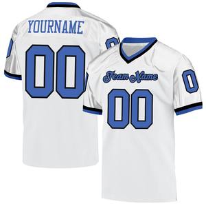 Throwback <b>White</b> V-Neck 100% Polyester <b>Football</b> Jersey with Customizable Team Name-OEM Service Wholesale - Product Image 6