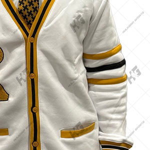 Suéter Cárdigan Universitario Personalizado con Letras Griegas de la Fraternidad Alppha Phai, Cuello Redondo, Tejido de Punto, Parche de Chenilla, Informal, de Lana Merino para Mujer - Product Image 4