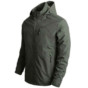 2025 chaqueta cortavientos con cuello levantado para hombre, ropa táctica de invierno Lisa personalizable de alta calidad, venta al por mayor directa de fábrica - Product Image 4