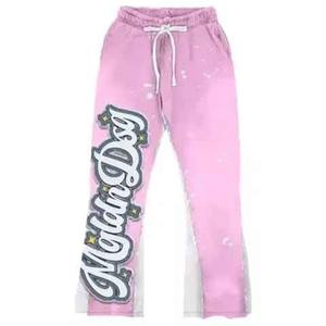 Conjunto de chándal de invierno de gran tamaño unisex con pantalones de chándal acampanados con capucha y parche bordado con cierre de cremallera para hombre - Product Image 6