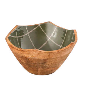 Precio al por mayor cuenco de madera para servir con cuchara decoración del hogar cuenco para mezclar ensaladas de Color Natural hecho a mano para la mesa del comedor - Product Image 6