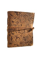 Vie en relief de l'arbre Journal en cuir avec Journal en papier Kraft fait à la main Vintage Distressed Cover Diary Note Book Hardcover