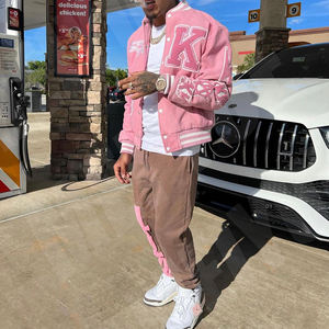 Blouson universitaire respirant d'hiver style baseball avec broderies et écussons personnalisés, écologique, style japonais, streetwear urbain - Product Image 5