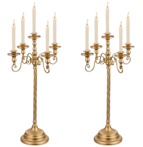 <b>Gold</b> Aluminum Luxury <b>Candelabra</b> Decorative Tall 3/5 Arm Durable Wedding Home Decor Minimalist Candle Holders Wedding - Product Image 6