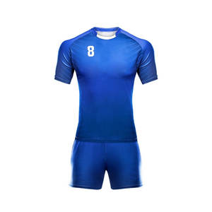 Dernier modèle personnalisé Uniforme de rugby d'équipe professionnelle unisexe OEM haute performance Ensemble maillot de rugby à sublimation court pour hommes - Product Image 1