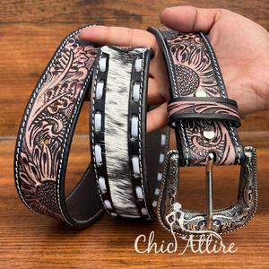 Personnalisation Nouveau Produit populaire Tendance Confortable Mode Ceinture en cuir usinée à la main pour unisexe Ceintures à boucle ardillon en cuir de vachette pour jean - Product Image 1