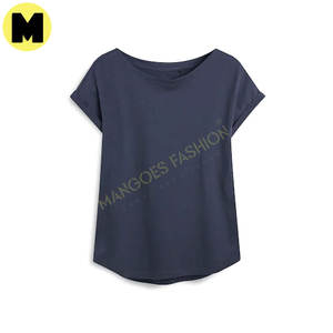 Camisetas de Manga Corta con Cuello Alto para Mujer, de Alta Calidad, Impresión Personalizada en Serigrafía, Transpirables, de Algodón, Estilo Casual - Product Image 3