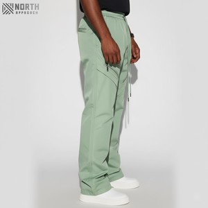 Pantalon baggy en éponge 100% coton personnalisé pantalon de survêtement léger avec broderie, lavage à l'acide pantalon de survêtement évasé pour hommes - Product Image 3