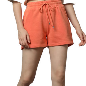 Shorts de Mujer de Cintura Media, Tejidos en Tela Oxford, Elásticos, Estilo Casual, Color Naranja, 100% Algodón, Transpirables y Antiarrugas - Product Image 1