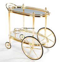 Großhandel Hochwertiger Moderner Servierwagen aus Edelstahl mit Goldfinish für Restaurant, Hotel, Zuhause, Esszimmer und Außenbereich