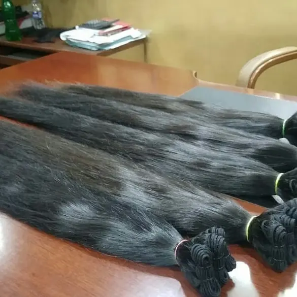Indian single donor 100% real human hair weft long straight indian raw hair extensions