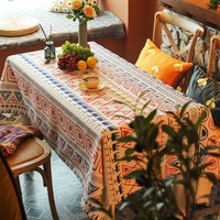 Nappe élégante classique imprimée en lin naturel personnalisable, faite à la main, qualité supérieure, pour salle à manger, mariages, fêtes TARUNA TEX