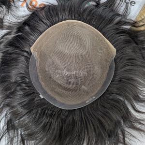 Novedad REGENT Q6, peluquín para hombre atado a mano, pelo indio ondulado Natural, ondulado al agua, estilo recto, disponible - Product Image 1