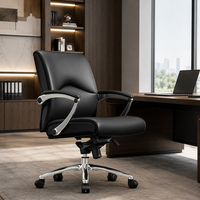 Chaise de bureau de direction en cuir PU noir avec inclinaison réglable, accoudoirs chromés et roulettes pivotantes – Fournisseur en gros