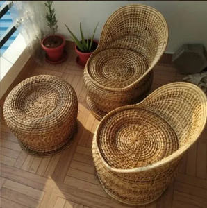 Juego de sofá de muebles de 5 plazas para exteriores Beige de caña de bambú para el ambiente exterior por el fabricante indio a precio mayorista - Product Image 4