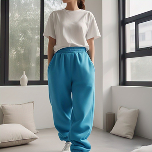 Sportswear <b>Jogging</b> Wear Sweat Pants Trouser Ladies Oversize High Drawstring Waist Fleece Sweatpants Women - Product Image 4