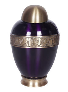 Urne funéraire en métal artisanale de qualité exportée pour les cendres humaines Urne funéraire décorative en métal pour adultes - Product Image 5