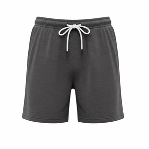 Shorts pour hommes à taille mi-haute, respirants, avec cordon de serrage, en tissu polyester, légers, confortables, décontractés, pour le sport - Product Image 1