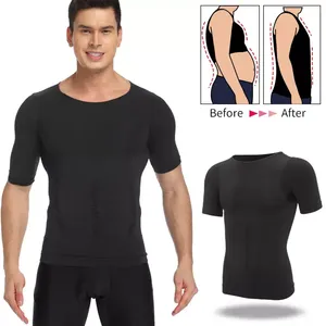 Corset de compression amincissant pour homme, gaine sculptante ventre plat, contrôle du ventre, en Spandex et Nylon, logo personnalisé - Product Image 1