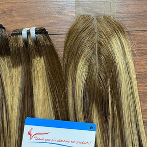 Pelo lacio de hueso de color marrón, Rubio Piano, cabello humano nigeriano de doble estiramiento, vietnamita - Product Image 4